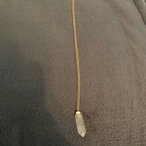 Long chain crystal necklace